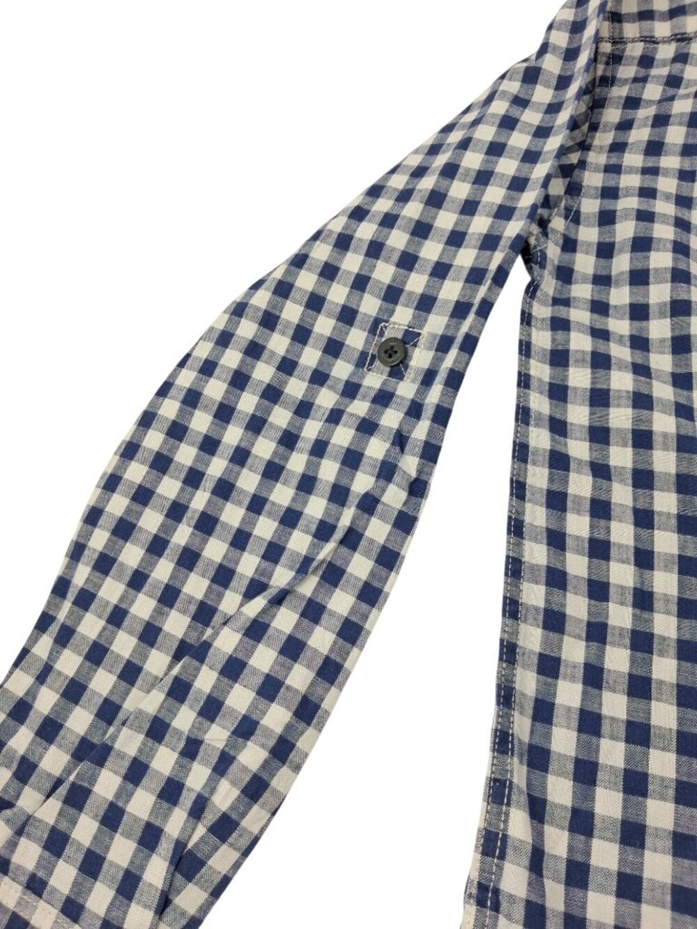 NWT Lands End Blue & White Chambray Check Long Sleeve Button Shirt Boys Size M - Picture 3 of 13